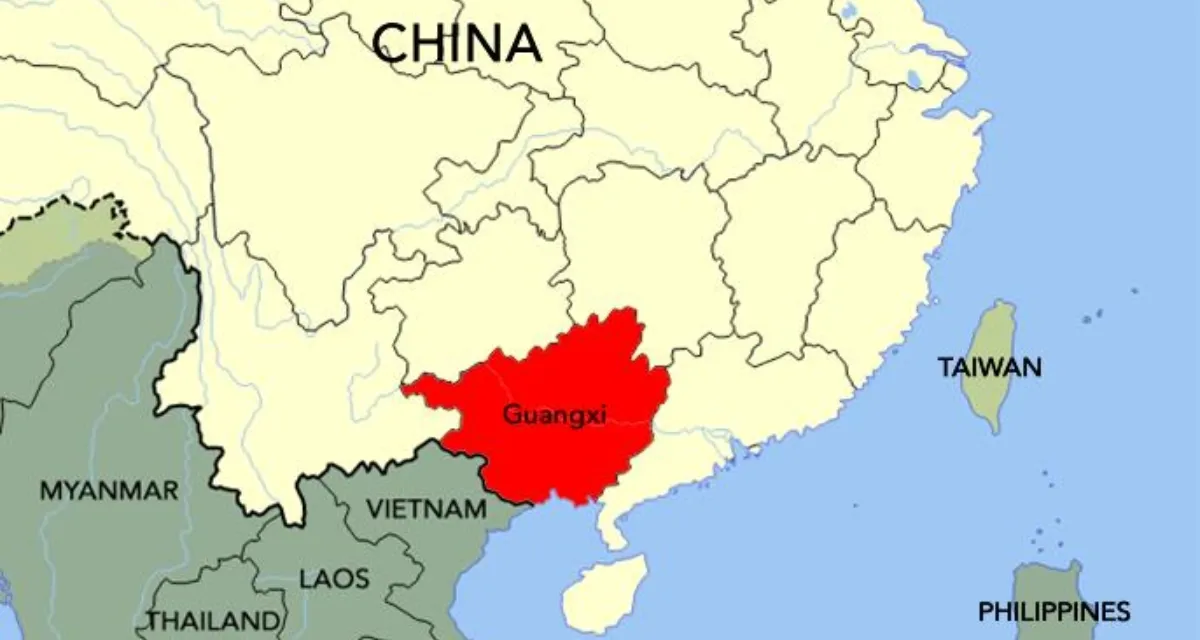 Bản đồ vùng trồng hồ tiêu Trung Quốc - Quảng Tây