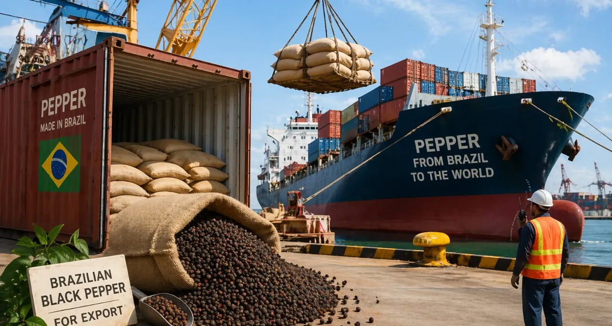 xuất khẩu hồ tiêu brazil bằng container